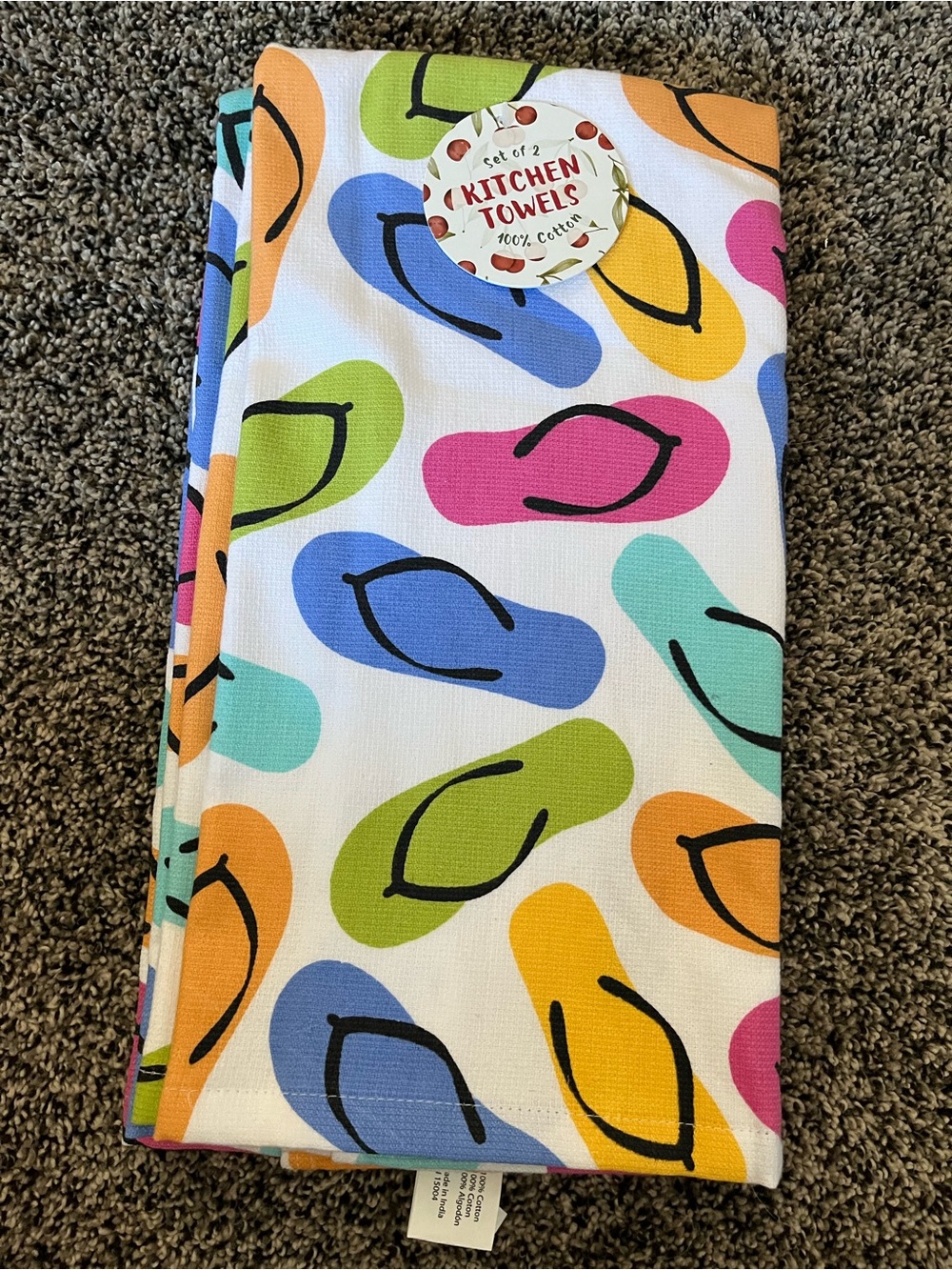 Set of 2 flip flop kitchen towels